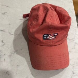 Nantucket red vineyard Vines Baseball Cap with Embroidered whale US flag Logo